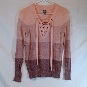 Women's Soho Sweater in Layers of Pink, Size XS